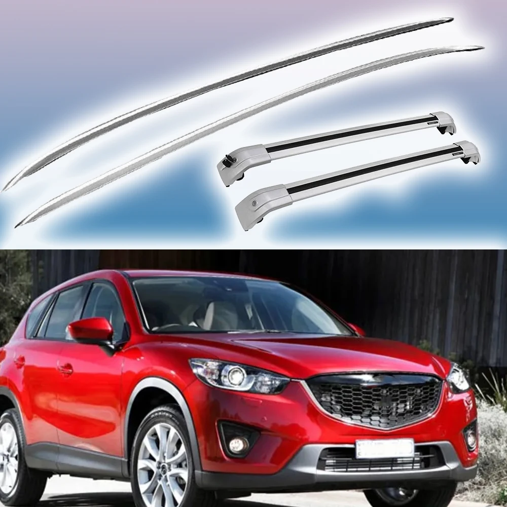 4Pcs Fit for Mazda CX-5 CX5 2012-2016 Roof Rail Racks Holder Cross Bar Crossbars car accessories