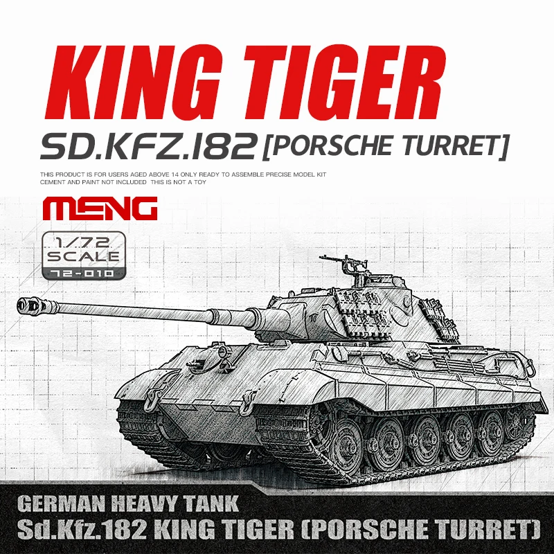

MENG Plastic Assembly Tank Model Kit 72-010 German Heavy Tank King Tiger Turret Type 1/72