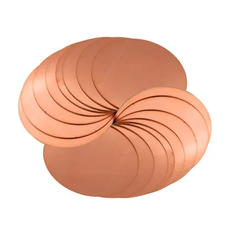 T2 순수 구리 디스크 플레이트 두께 0.5mm 0.8mm 1mm 1.5mm 2mm 3mm 직경 30mm 50mm 60mm 80mm 개스킷 부품 1 개 2 개