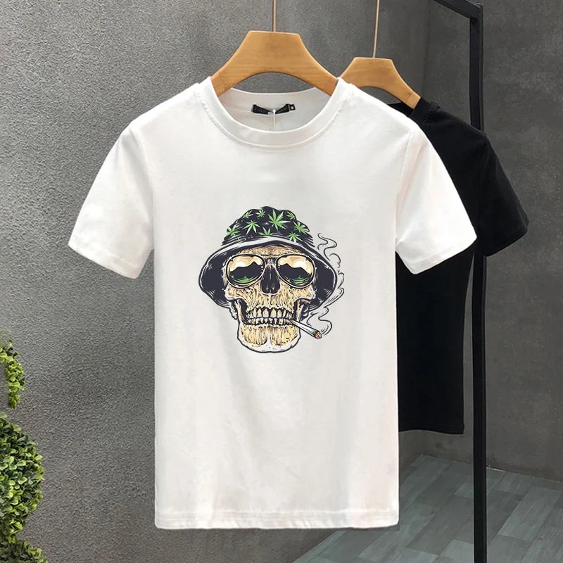 Luxury Brand Smoking 100% Cotton High Quality Printing Couple Tees Summer Harajuku For Men/Women Short Sleeve T-shirt Asian Size