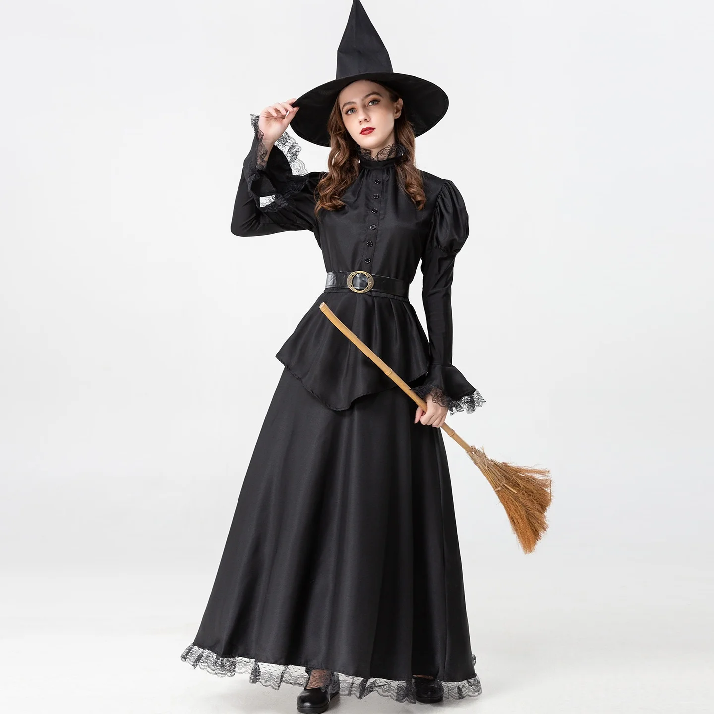 مجموعة أزياء Bla Witch النسائية الجديدة، ملابس الهالوين، ملابس المسرح الصينية التقليدية القابلة للتصنيف للسيدات