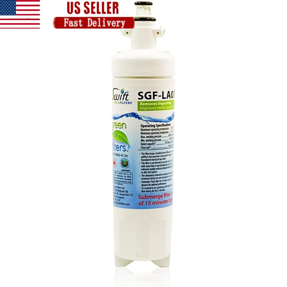 

Сменный фильтр для воды, совместимый с LG LT700P 46-9690 ADQ36006102 Сертифицированный NSF Уменьшает запах хлора VOC Легкость