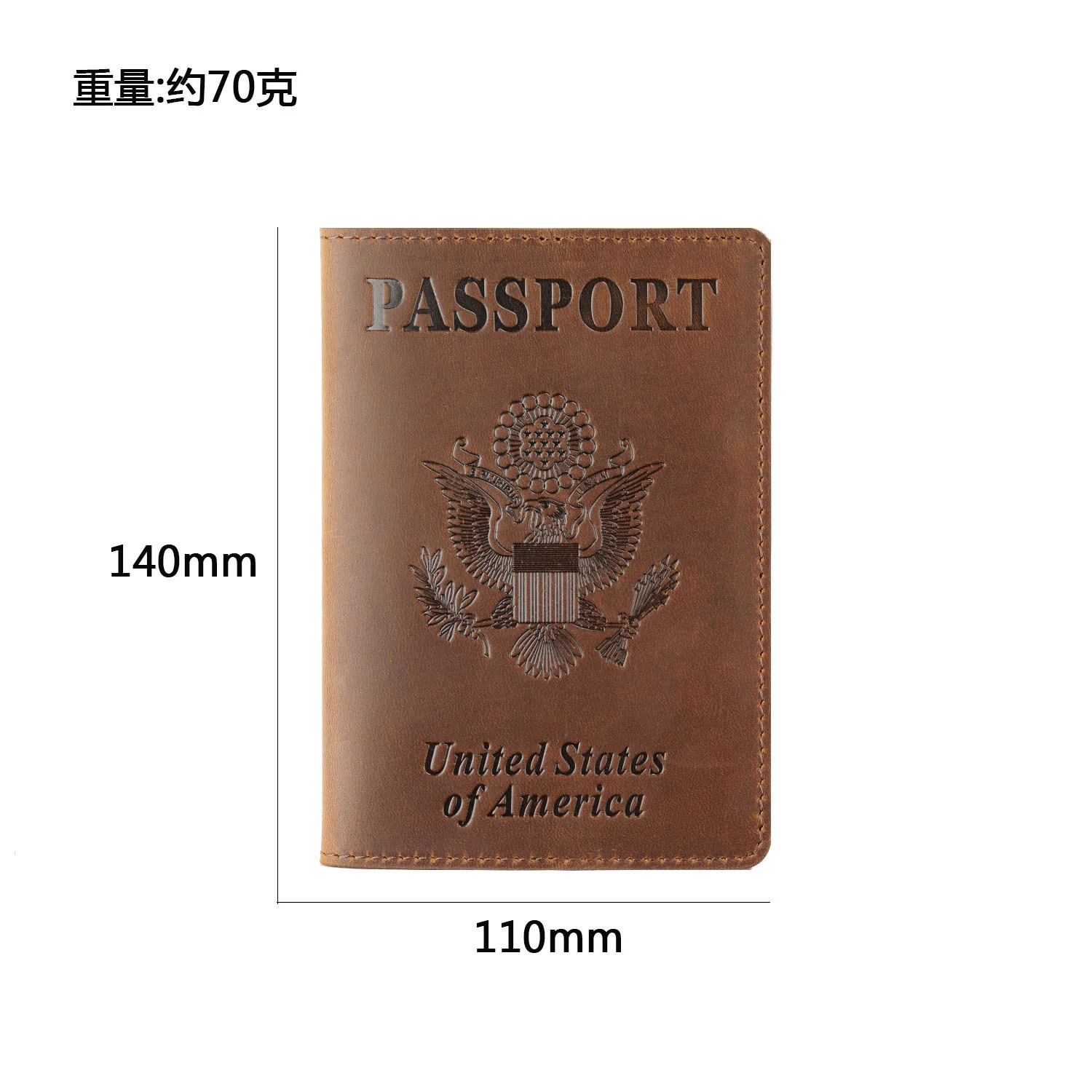 Genuine Leather Passport Cover for United States of America Solid Credit Card Holder Business Passport Case Unisex Travel Wallet