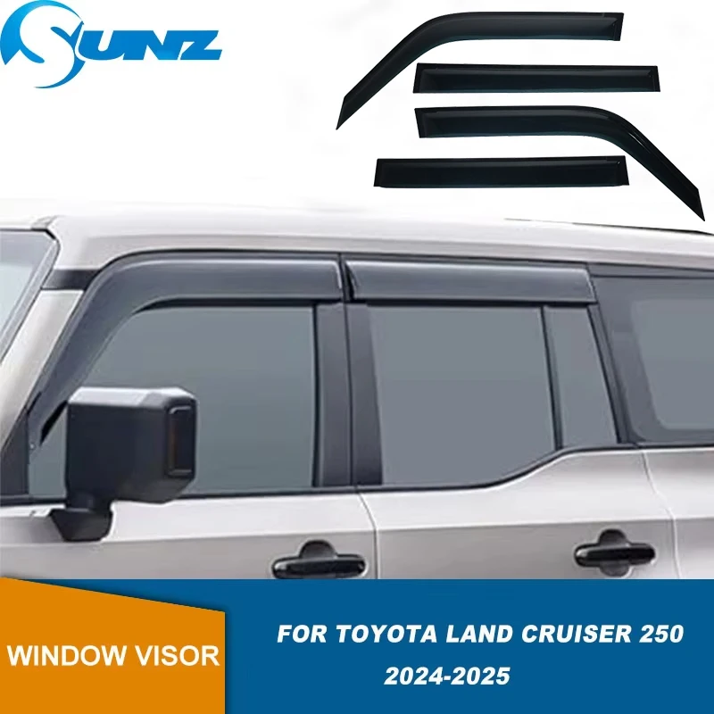 Дефлектор бокового окна для Toyota Land Cruiser 250 Prado Lc250 2024 2025, ветрозащитный козырек, дверной козырек, ветрозащитный козырек от дождя, солнцезащитный козырек, аксессуары