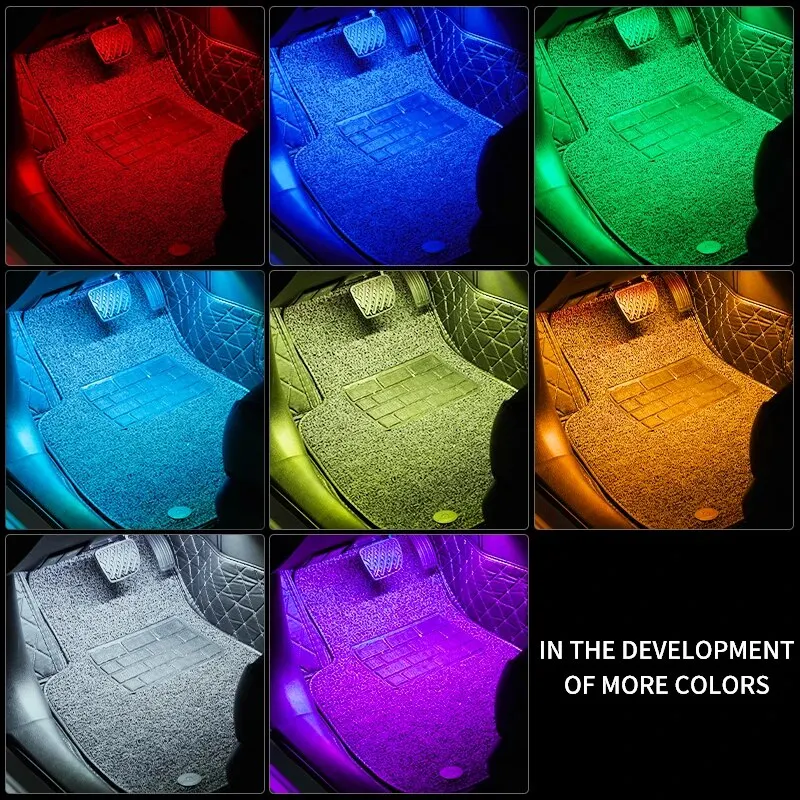 Universal Car RGB Ambient Lights LED Strip Interior Atmosphere Lamps 8 Colors Decorative Off Road 4x4 SUV Automobile Accessories