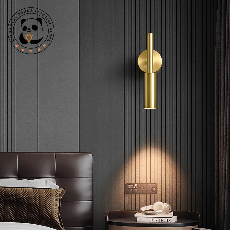 

Metallic Luster Brass LED Wall Lamp 3 Color Temperature Dimming Rotatable for Parlor Bedroom Decorative Sconces Reading Lighting