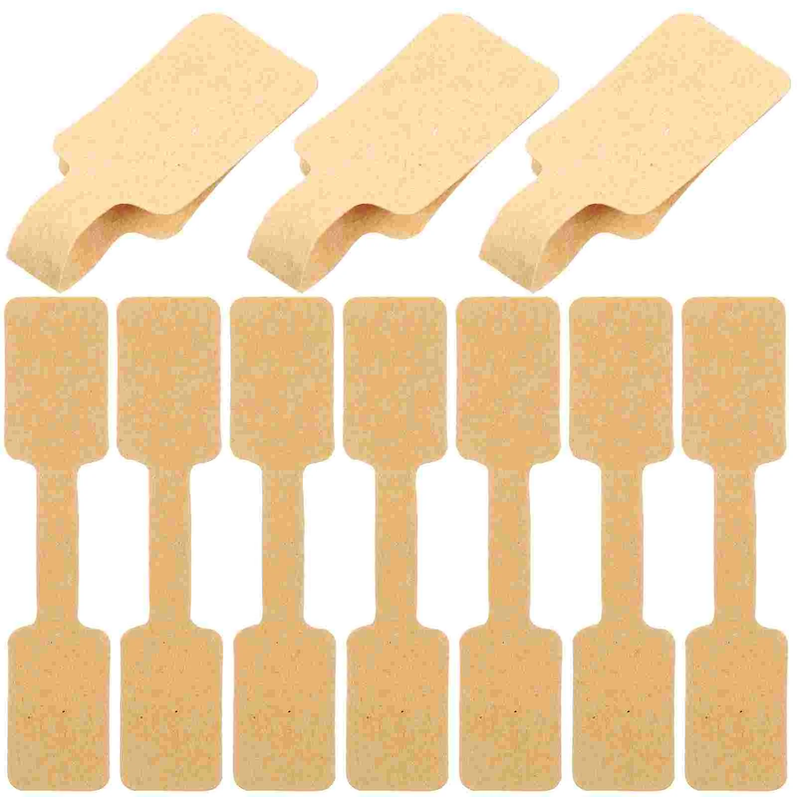 100 Pcs Jewelry Label Stickers Handwriting Tags Convenient Price Blank Brown Practical