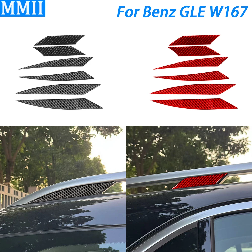 カーボンファイバールーフラゲッジラックパネルカバー,車内装飾ステッカー,アクセサリー,ベンツGLE W167 2019-2024