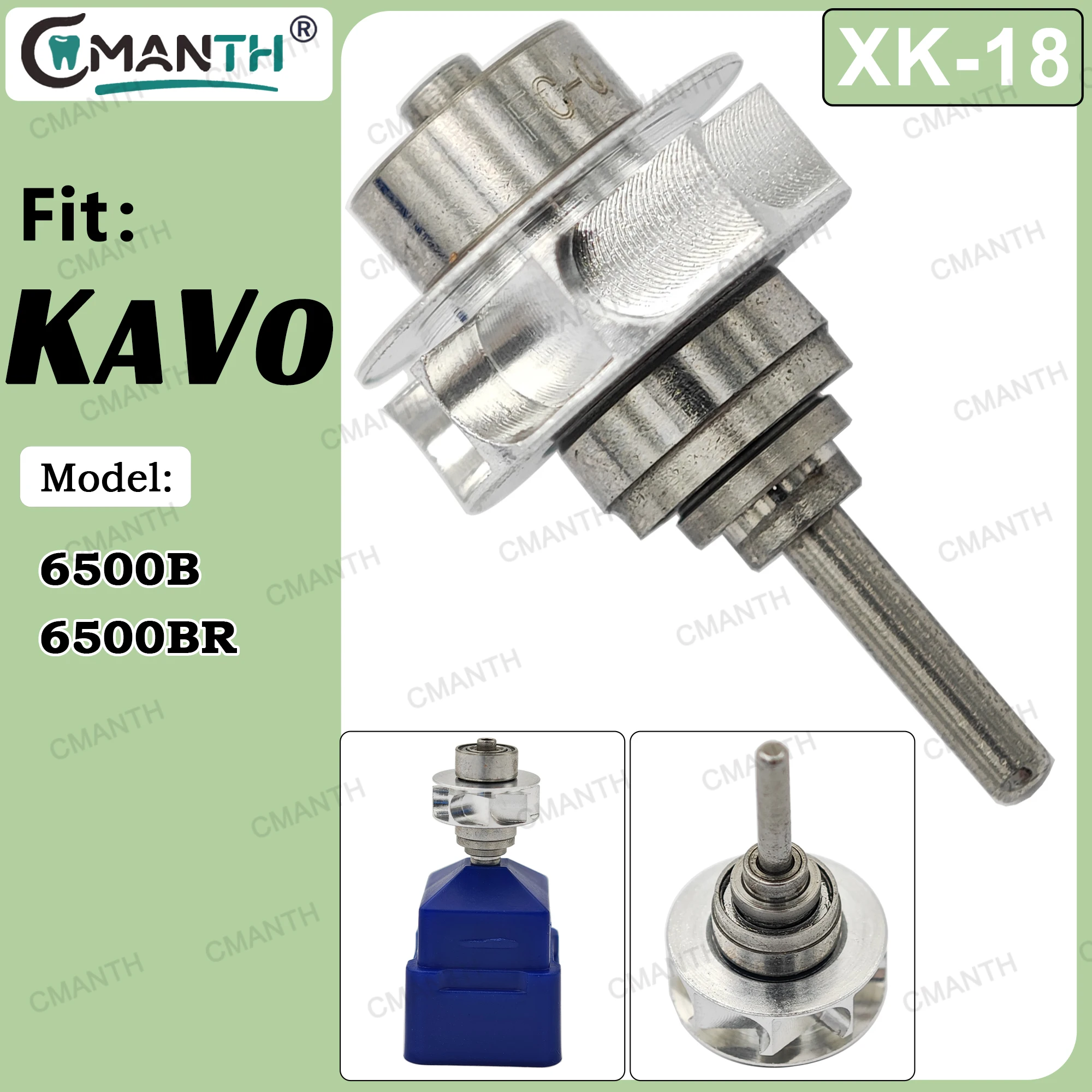 

Dental Turbine Air Rotor Dentistry Cartridge High Speed Handpieces Rotors Fit KAVO 6500B-6500BR Replacement Ceramic Bearing