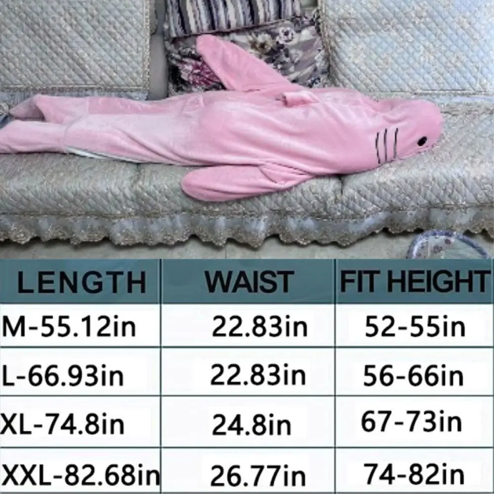 Cute Cartoon Shark Conjoined Pajamas Funny Thick Warm Shark Pajamas Nightwear Cosplay Costume Winter Bodysuit Sleepwear Cosplay 6