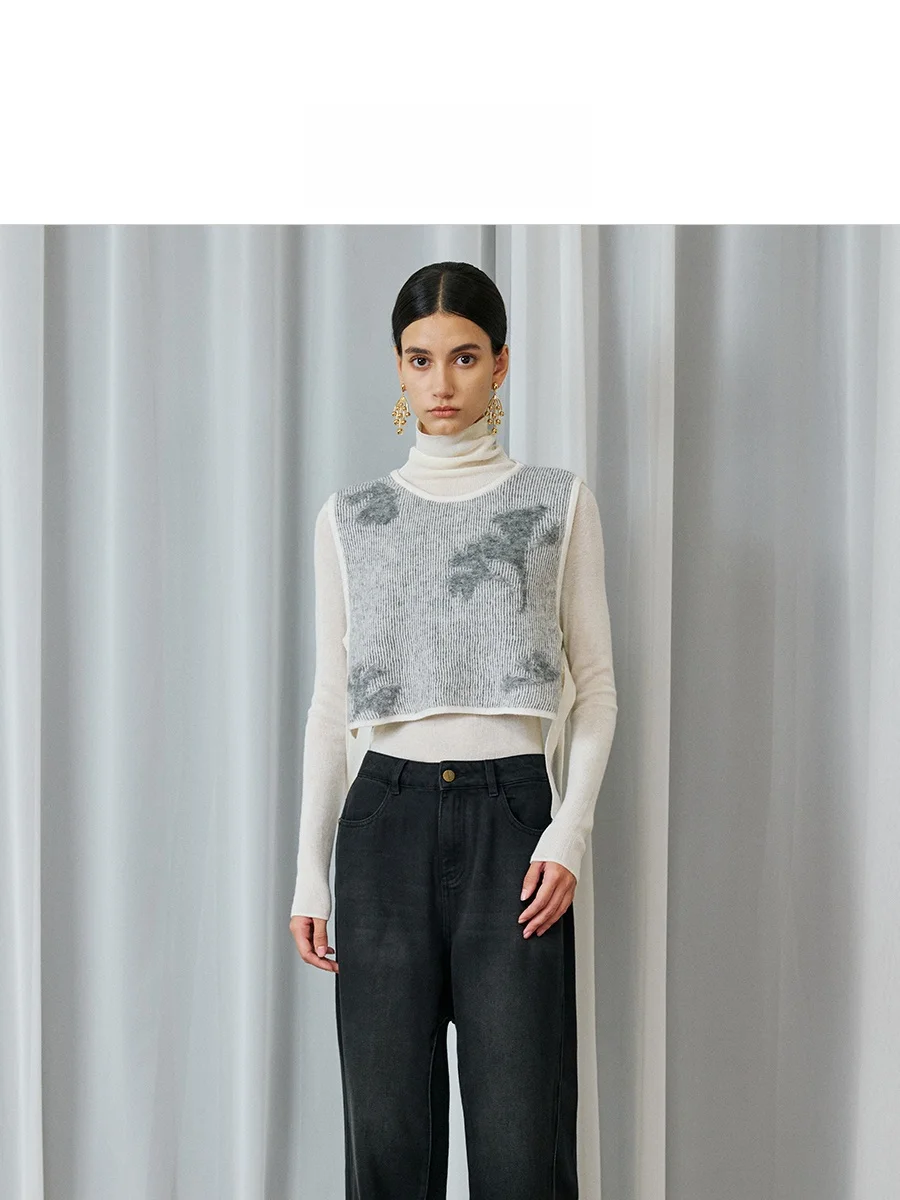 

Женский свободный свитер ZHIMII из смесовой шерсти, вязаный, с 3D-вышивкой, с поясом, милый, с круглым вырезом, средней длины, укороченный