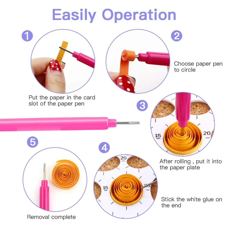 Paper Quilling Tools Slotted Kit Handmade Rolling Curling Quilling Needle Pen for Art Crafting DIY Cardmaking Project