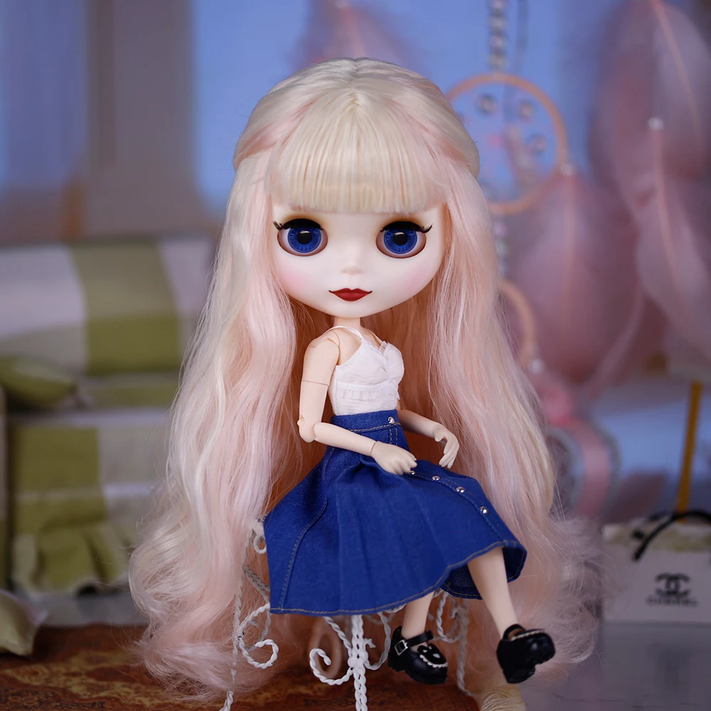 

ICY DBS blyhth Doll 1/6 30cm Fair Skin Set Casual Denim Skirt BJD Toy Gift