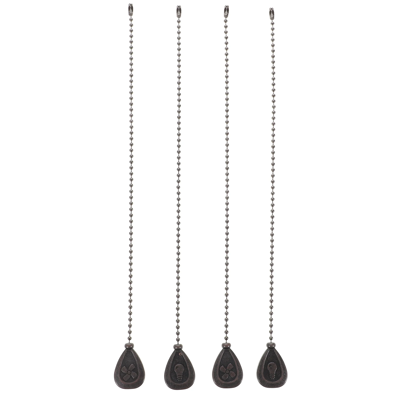 

4pcs Ceiling Fan Chain Extender Durable Rustproof Lamp Accessories Pull Chain Extension Home Decor Black Color Hardware
