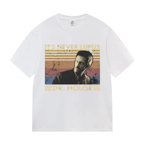 Imagen 2 del producto Camisetas con gráficos Vintage It's Never Lupus Dr House, ropa gótica Unisex divertida, camisetas para hombre, camiseta de manga corta 100% de algodón