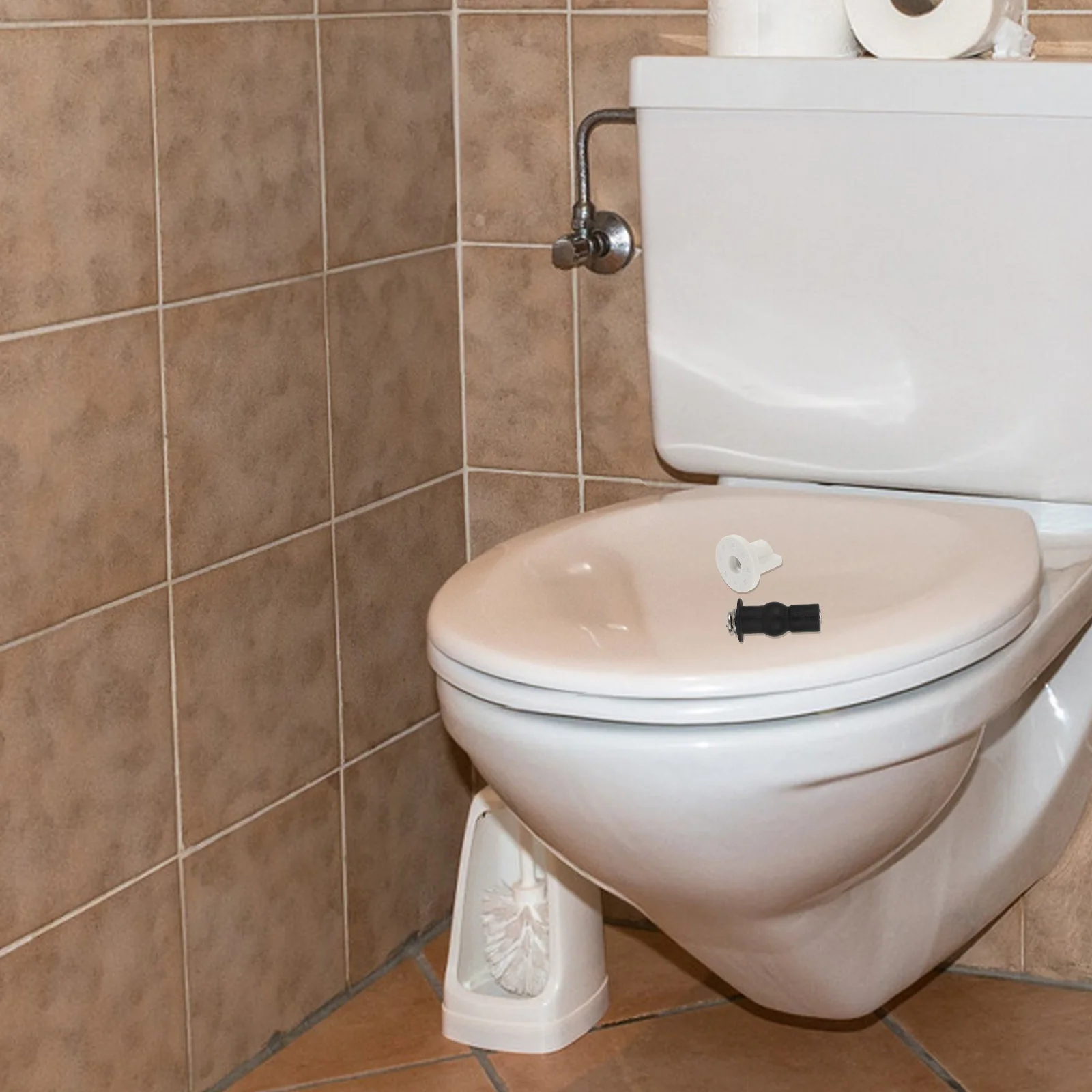 

1 set 1 Set Seat Hinge Replacement Parts Complete Bolts Toilet Screws Kit Gasket Fixing Kit For Toilet Seat Repair Supplies