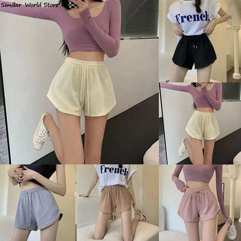 New Women Home Leisure High Waist Shorts Hip Wrap Sports Hot Pants Straight Tube Loose Pants Female Wear Out 2023 Summer