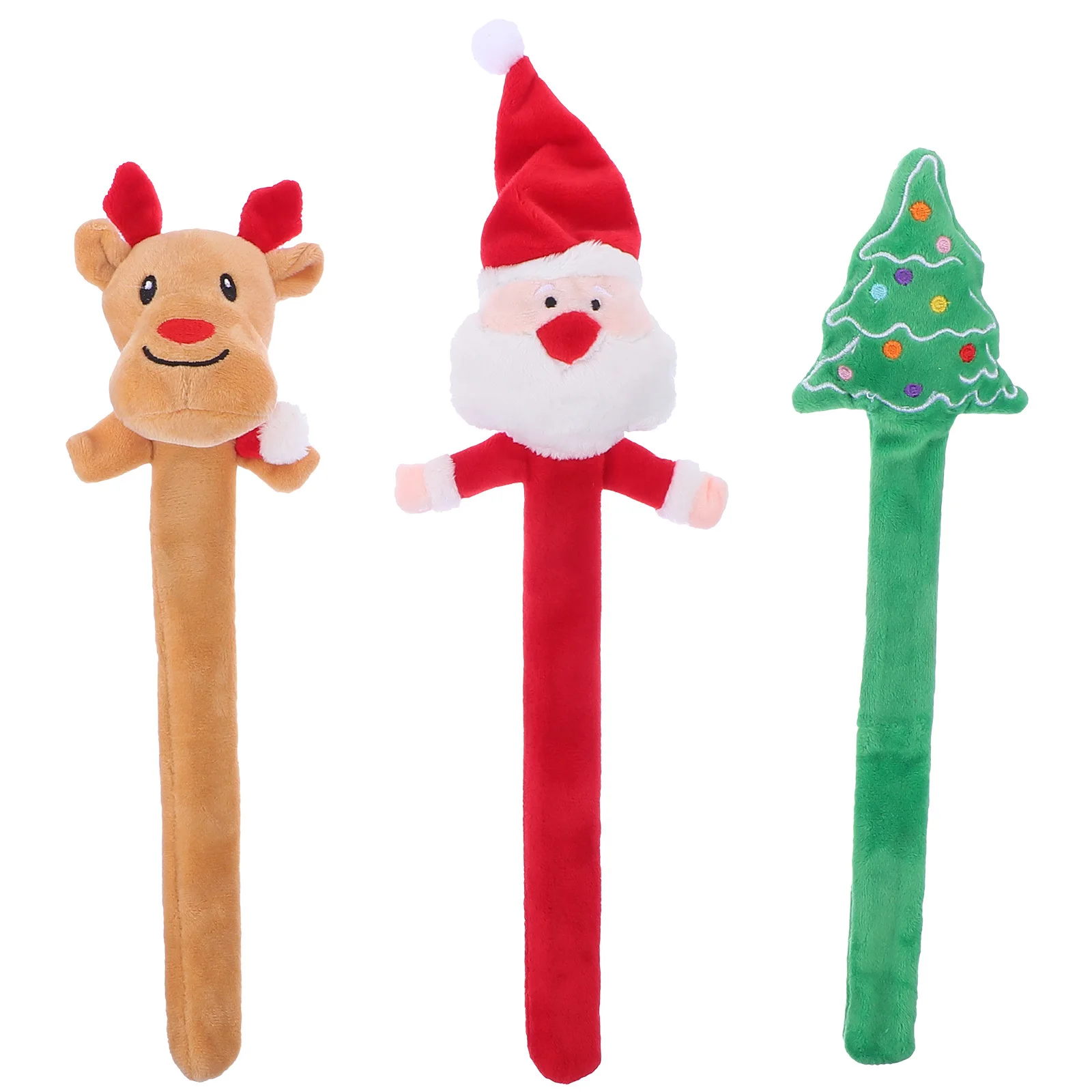 3Pcs 어린이 슬랩 팔찌 크리스마스 박수 팔찌 피부 친화적인 유연한 파티 재미있는 선물 휴일 축하를위한