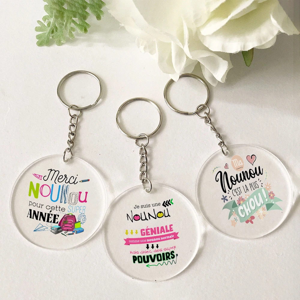 Thank You Nanny for This Wonderful Year Print Key Chain Acrylic KeyChain Gift for Teacher Thanks Key Chain Present for Teachers