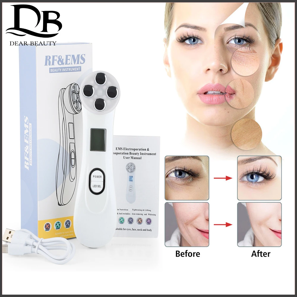 Facial Import EMS Micro Current Color Light Skin Rejuvenation IPL Lift Firming Anti-aging Wrinkle Acne Remove