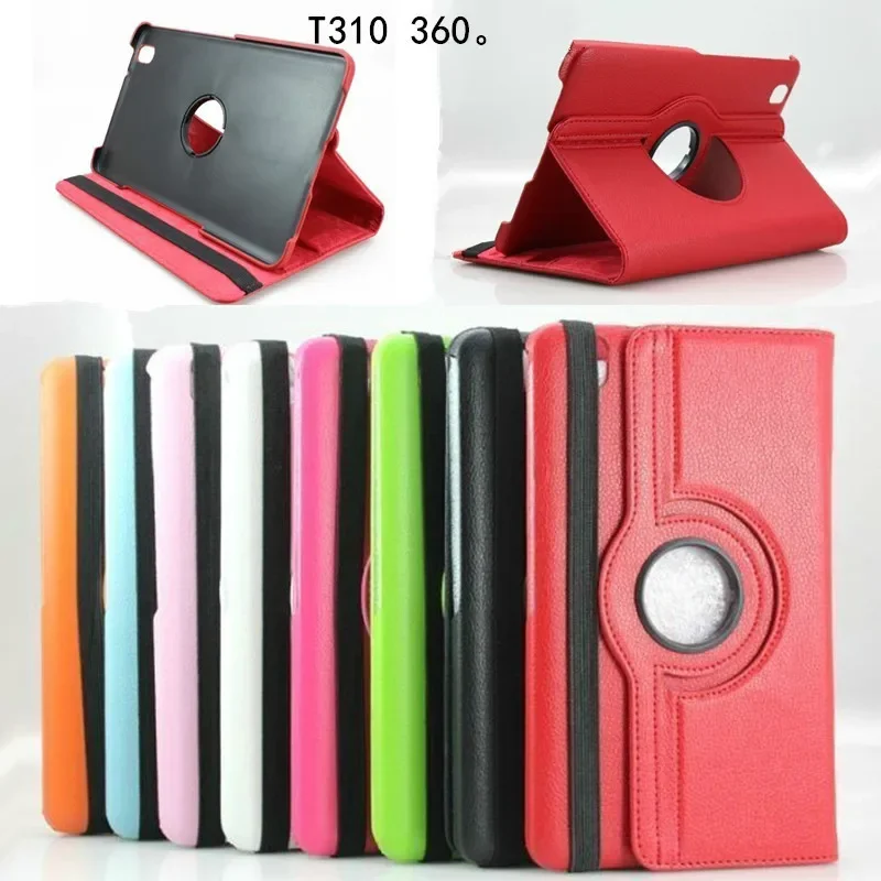 

360 Degree Rotating PU Leather Flip Cover Case for Samsung Galaxy Tab 3 8.0" SM-T310 SM-T311 T315 8 inch Tablet Case Stand Cases