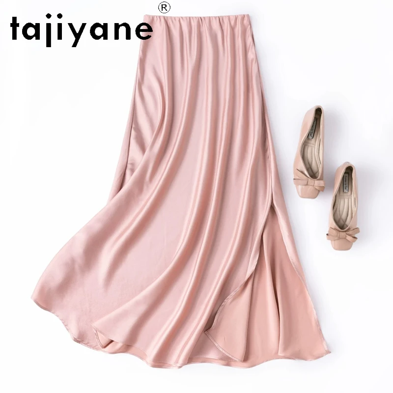 

TAJIYANE 93% Mulberry Silk Women's Skirts Elegant Pink Long Skirts Real Silk Bodycon Skirt Premium Summer Woman Clothes 2026 치마