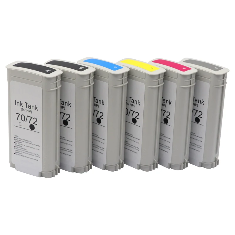 For HP 72 Ink 6 Color 130ml Compatible Ink Cartridges with Chip For HP72 Designjet T610 T770 T795 T1100 T1120 T1200 T1300 T2300