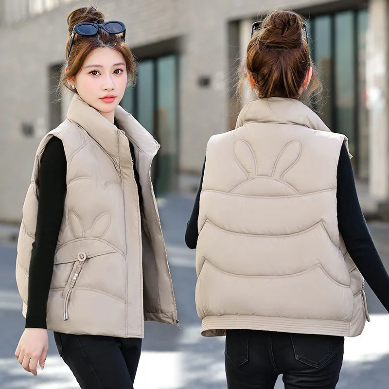 Faionable ort down سترة قطنية للنساء Thiened الخريف الشتاء Jaet فضفاضة تناسب وسادة الكتف سستة إغلاق اللون