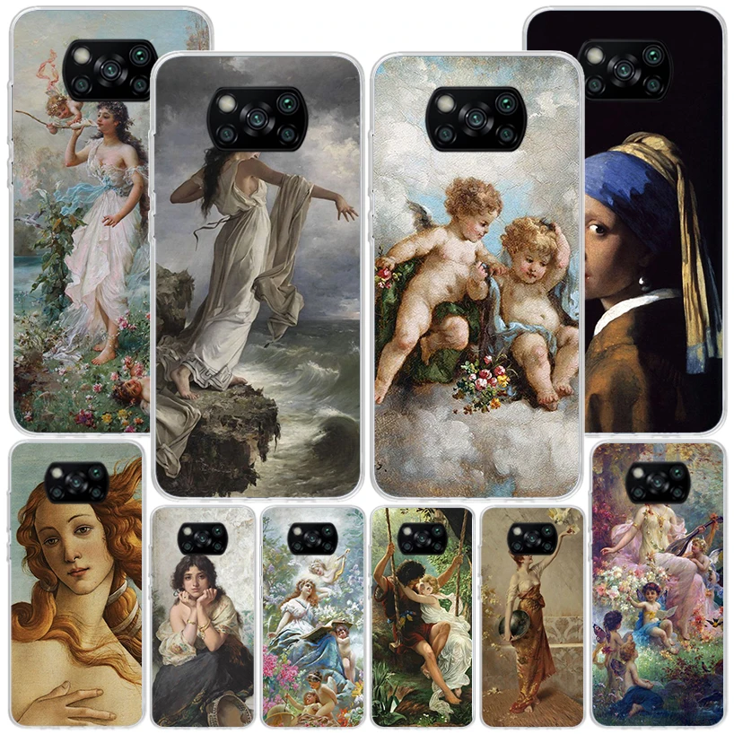 Paint Art Renaissance Phnoe Case for Xiaomi Poco X5 Pro X4 Gt X3 Nfc M5S M4 M3 M2 F3 F2 F1 Mi Note 10 Lite A2 A3 Unique Cover Co