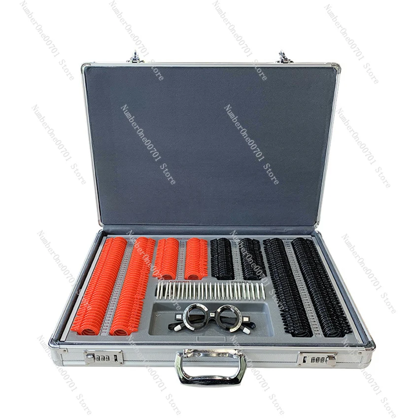 

266Pcs Optical Trial Lens Set Box Optical Optometry Rim Case Kit Set Plastic Ring Trial Lens Set Aluminum Case Box Trial Frame