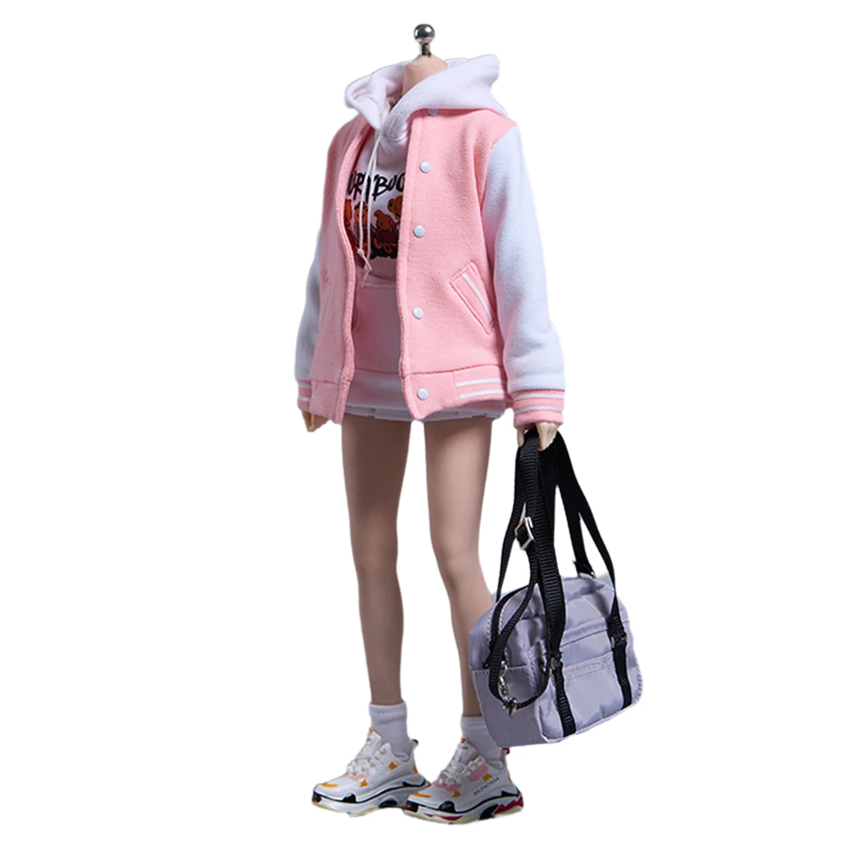 

HiPlay Cdtoys, Baseball Jacket Hooded Sweatshirt and Pleated Skirt Set Cd074A, 1/6 Scale Figure Doll Clothes