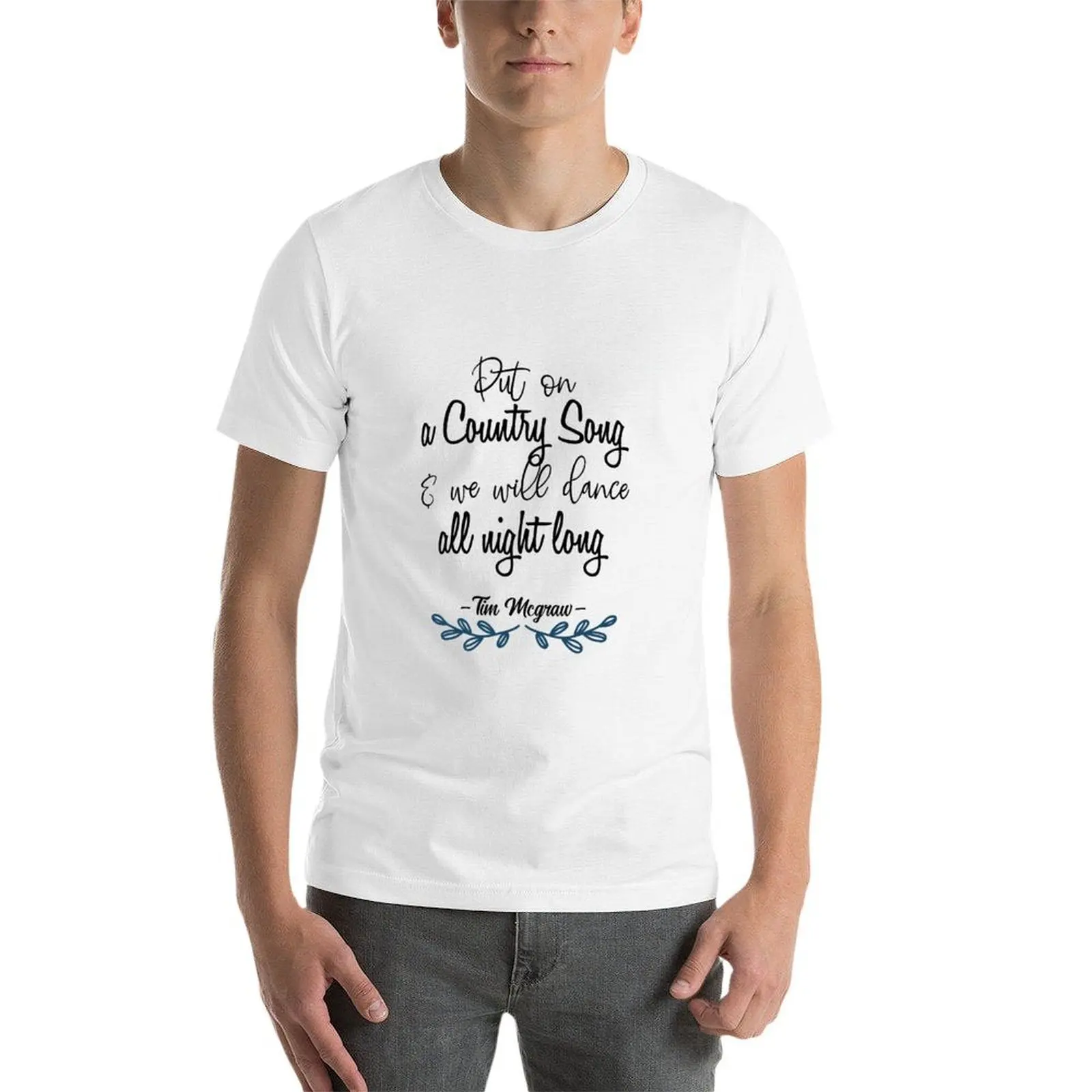 ضع على أغنية ريفية-تيم ماكجرو تي شيرت مضحك تي شيرت الظلام الفكاهة رجل تي شيرت للرجال تي شيرت غير رسمي