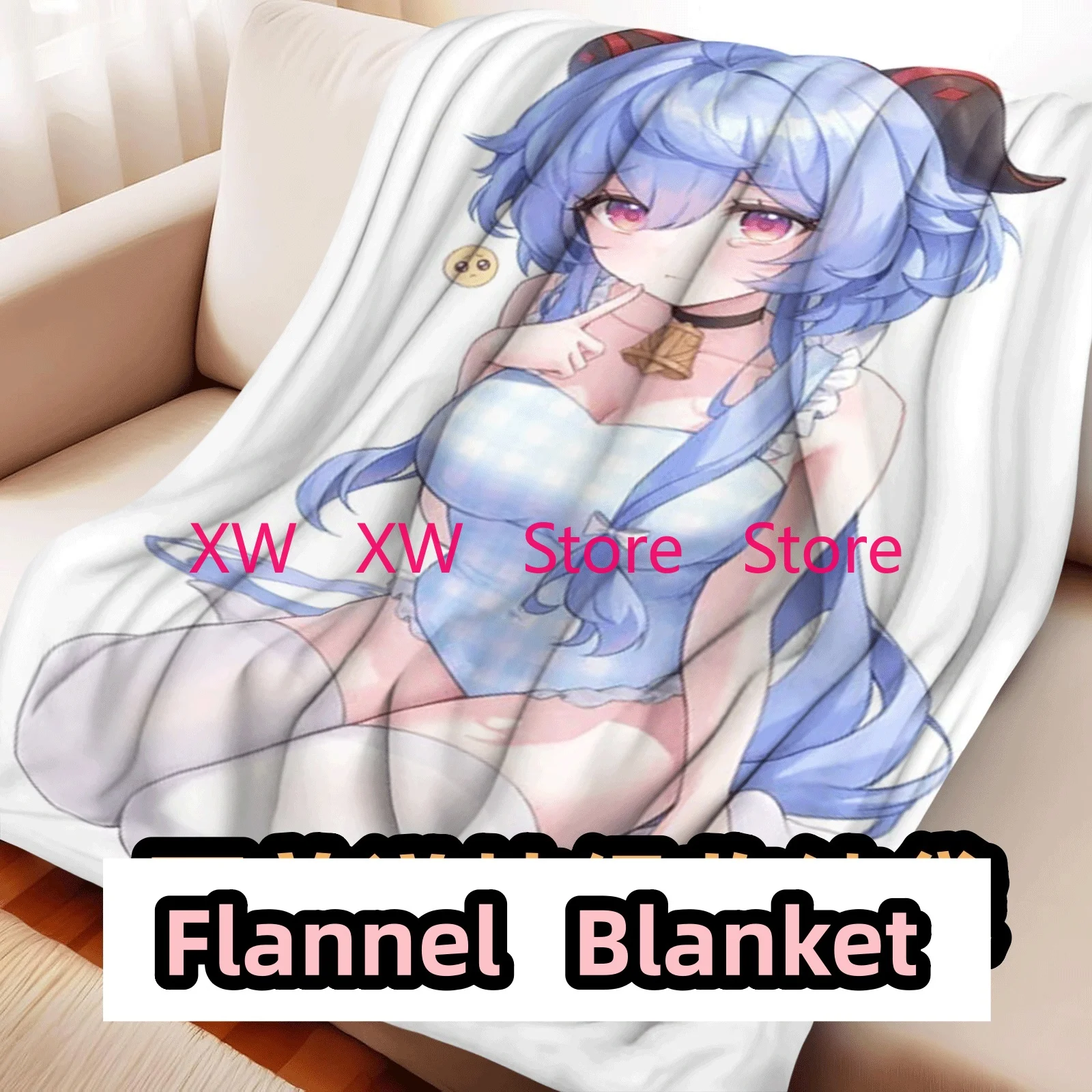 

Genshin Impact Ganyu Flannel Blanket Suitable for Home Bedding and School Bedding Must-Have Home Decor Blanket for Do