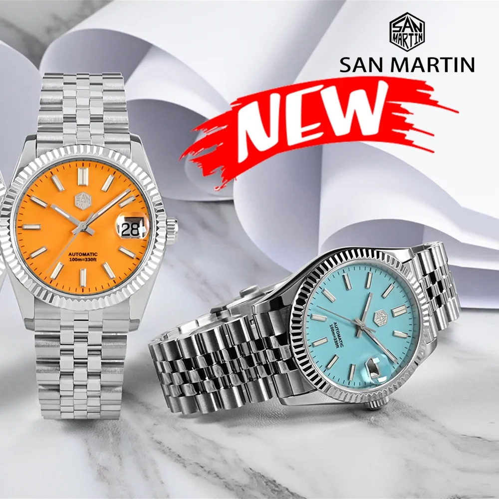 San Martin 2024 New 36.5mm Men's Luxury Automatic Watch Dress Watch Top Brand Couple Watch Sapphire Waterproof 100m Men Watch