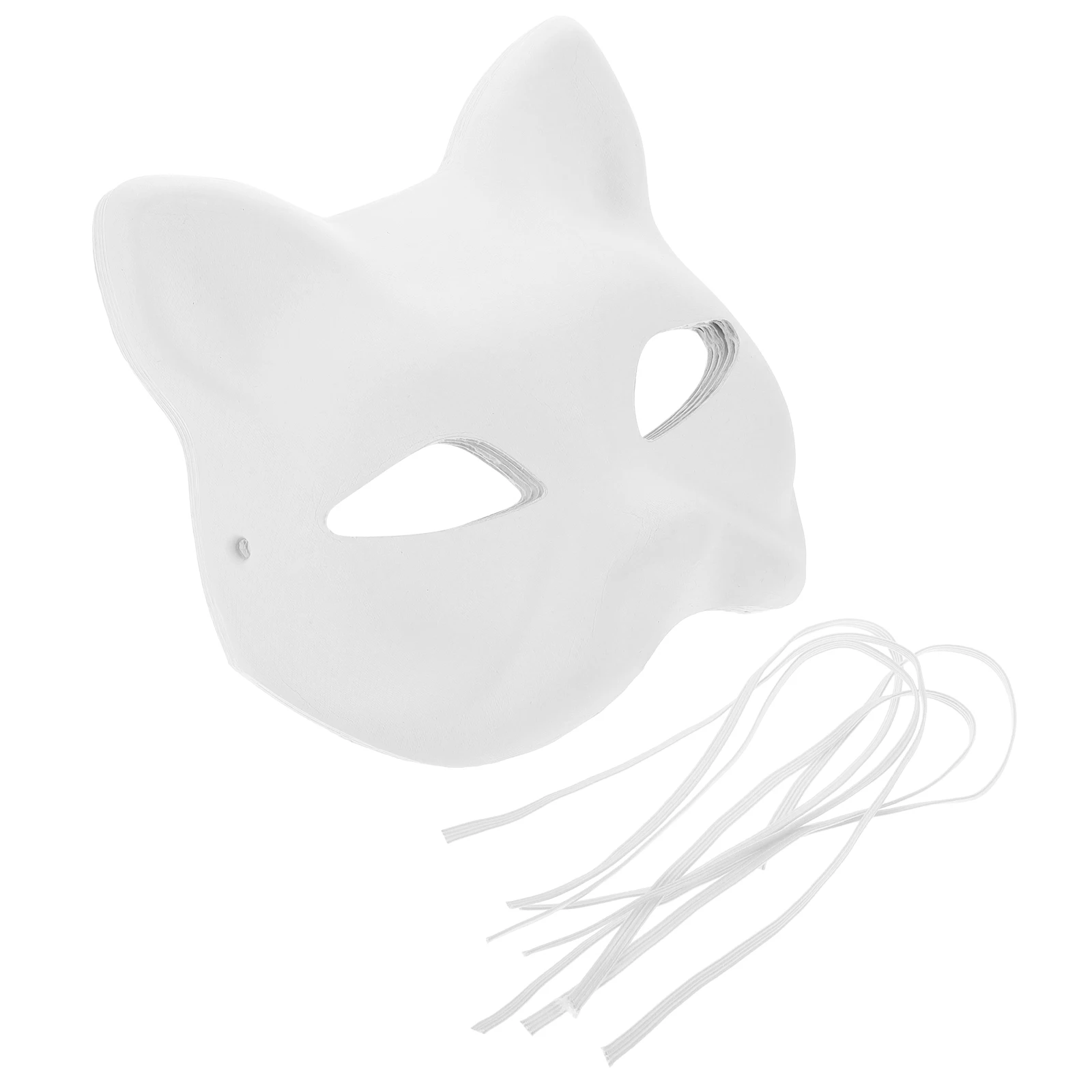 

5 pcs Blank Mask Diy Paintable Cat Face Mask For Masquerade Wedding Party Mardi Gras Cosplay Halloween Costume Accessory