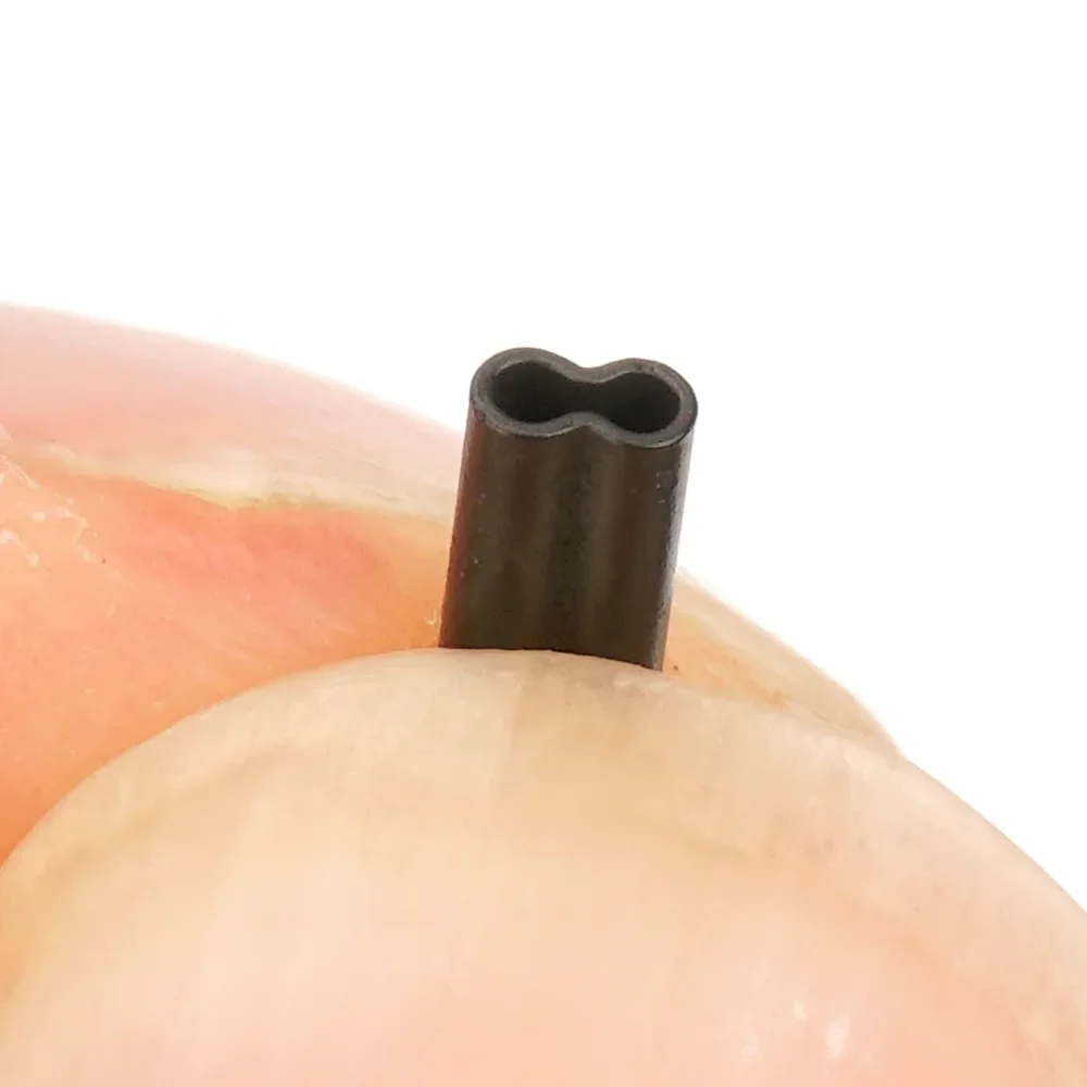 Hirisi 100/200 Stück Doppel-Kupfer-Angelrohre – Crimp-Hülsen, Angeldraht-Verbinder, Angelzubehör AG161 – Detail 4