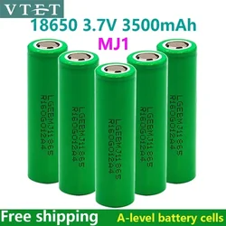 2024 VTET 100% Original  3.7V 3.5Ah 18650 Lithium Rechargeable Battery 3500mAh High-quality For Flashlight Batteries For LG MJ1