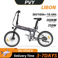 PVY Libon Electric Bicycle 260KM Long Range Dual Battery 36V 20.4Ah 50Nm Motor Hydraulic Disc Brakes for Long Rides