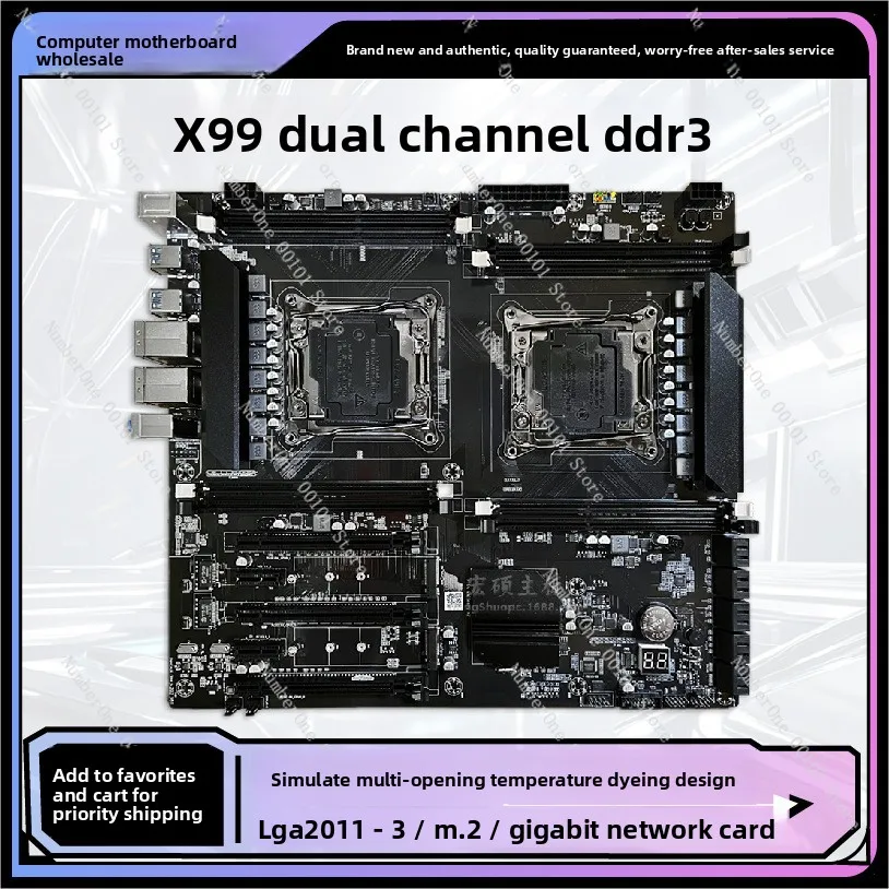 Brand new x99 dual socket 2011-v3 server motherboard, ddr3, supports dual nics, ideal for studio work and multi-game bundles