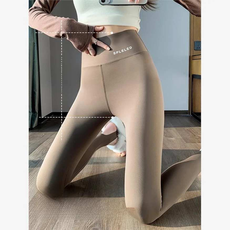 High Waist Long Leggings Women's Shark Skin Pants Yoga Fitness Tummy Control Slimming Leggings Comfortable Breathable Base Layer