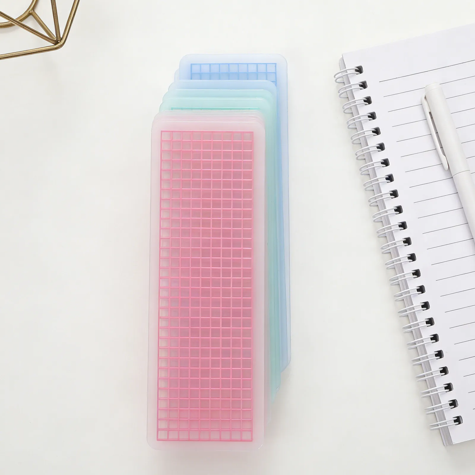 

90 Sheets Plastic Grid Washi Tape Organizer Cards Thickened Rounded Corners Dispenser Board for Office School Supplies Craft