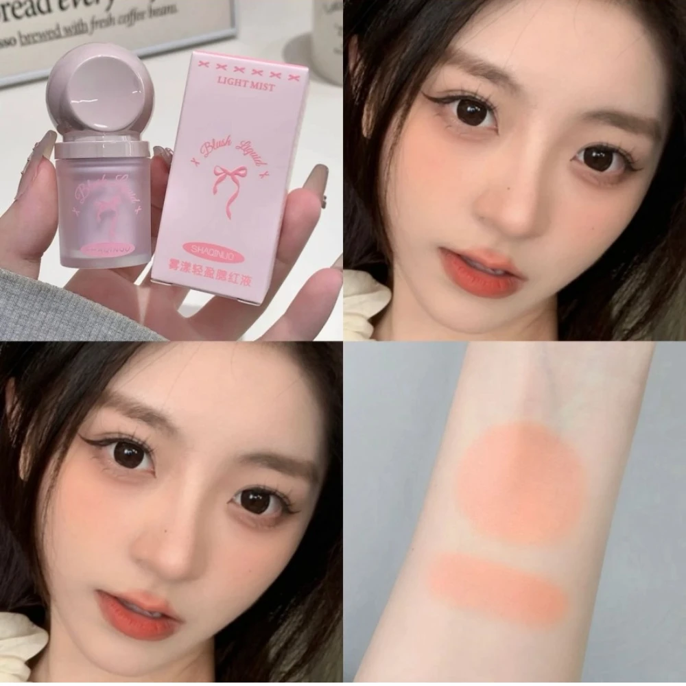 Grande tête d'éponge doux mat liquide Blush naturel durable éclaircir Contour du visage fard à joues teinte blanchissant le teint de la peau maquillage Rouge