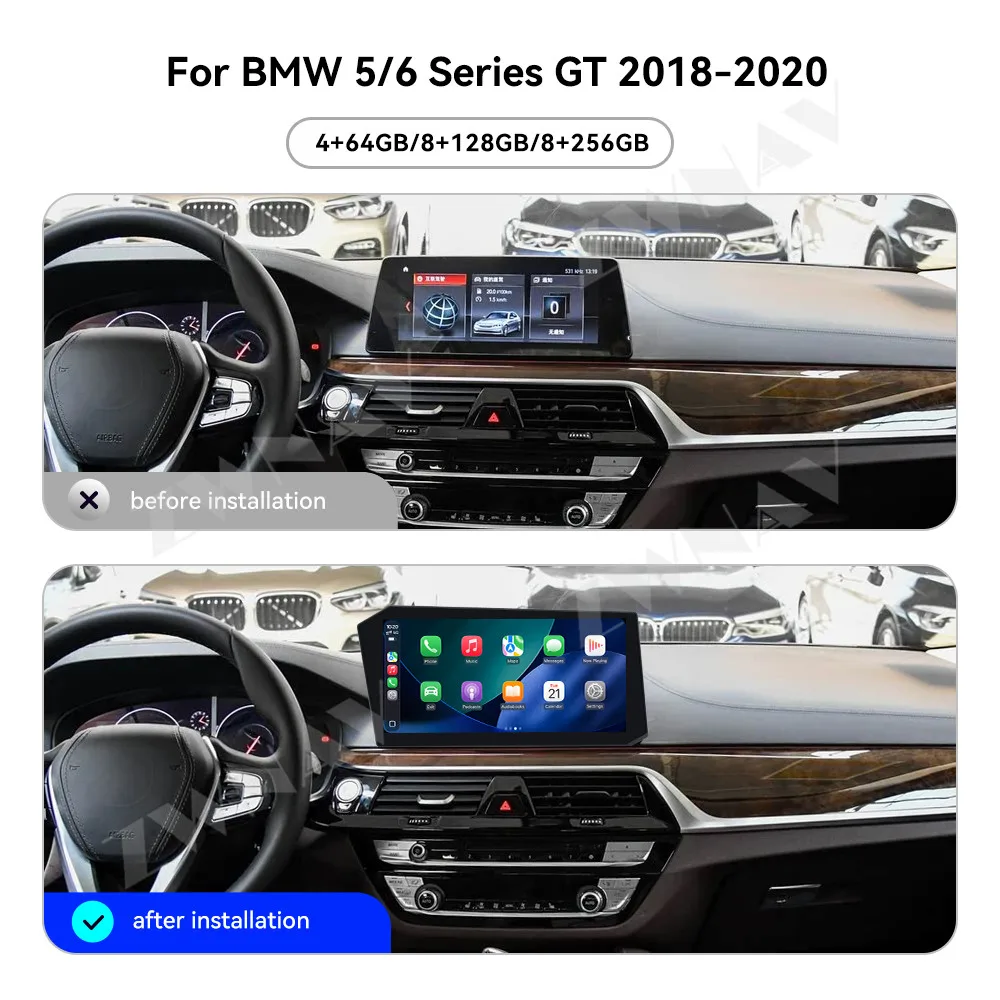 2025 New 12.9 Inch Android 14 For BMW 5/6 Series GT 2018-2020 Car GPS Navigation CarPlay New Generation X-Screen Screen Head Uni