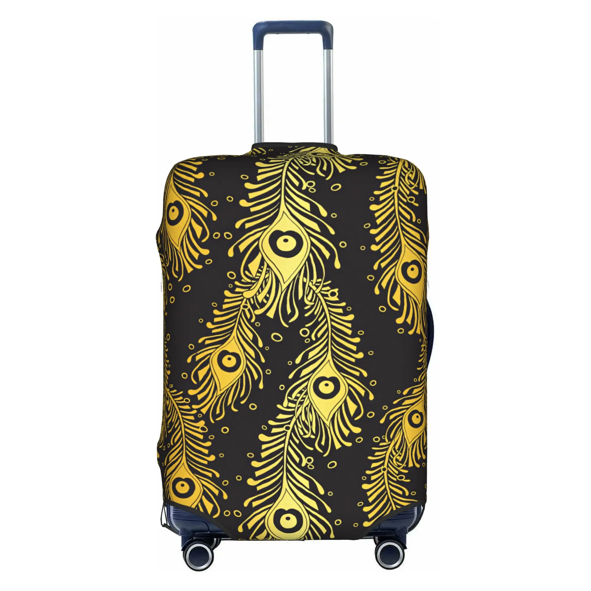 Peacock Feathers Seamless Pattern Travel Luggage Cover Elastic  Suitcase Cover Protector Fit 18-32 Inch