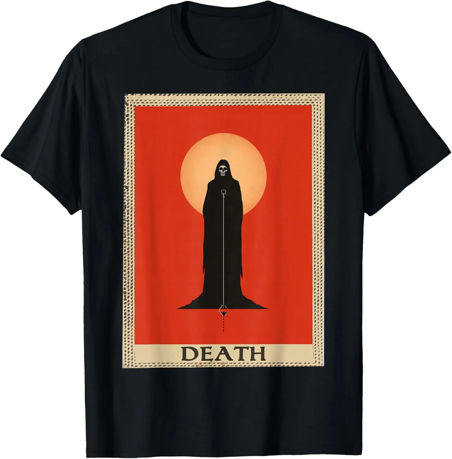 Vintage Tarot Card Death T-Shirt 100% Cotton Trendy Y2K Short-Sleeve Tee-Soft, Quick-Drying, Moisture-Wicking; Ideal Sports