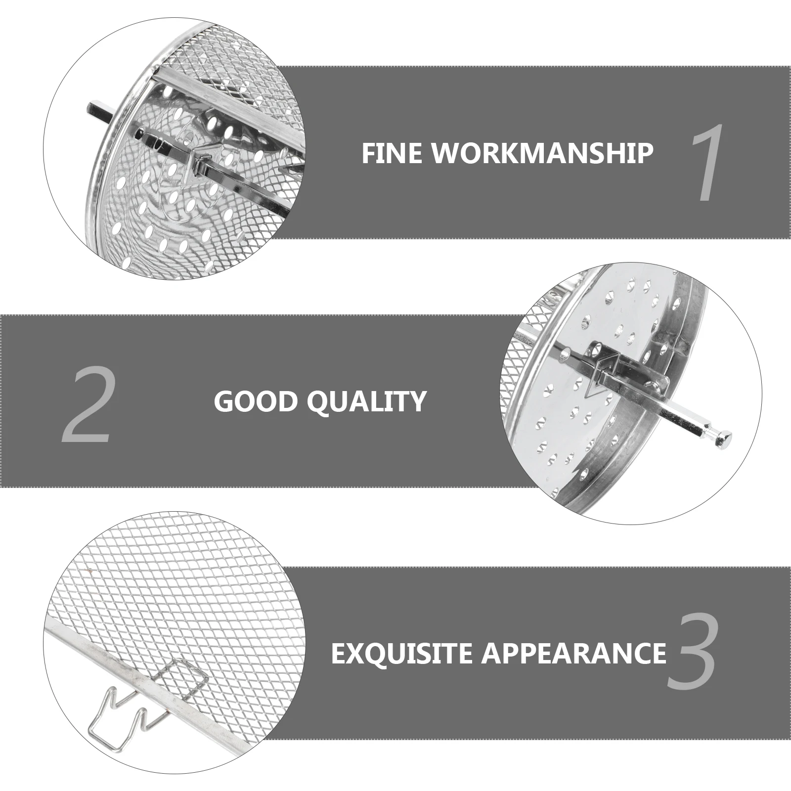 

2pcs Stainless Steel Rotating Roasting Cage Kitchen Grill Baking Tool Even Heat Nut Roaster Oven Basket for Air Fryer