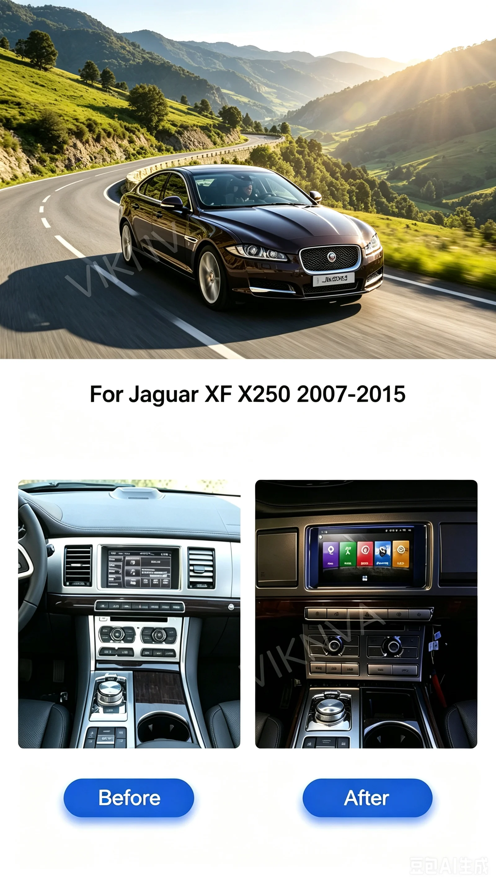7 Inch IPS Touch Screen Android 5G Car Radio For Jaguar XF X250 2007-2015 Wireless Carplay GPS Navigation Bluetooth Multimedi