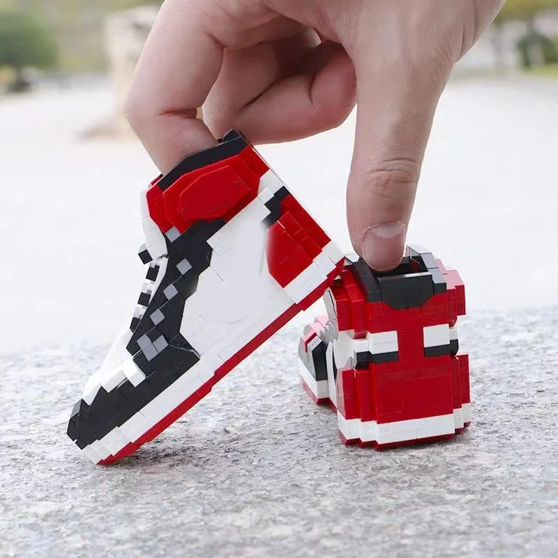 Mini Sports Basketball Shoes Building Blocks DIY Assembly Bricks Sneakers Model Toys For Children Boys Birthday Christmas Gifts