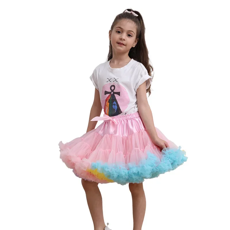 New Girls Tulle Skirt Baby Girl Clothes Tutu Pettiskirt Skirt Girl Clothes Princess Skirts Skirt For 2-15 Years Girls Clothing