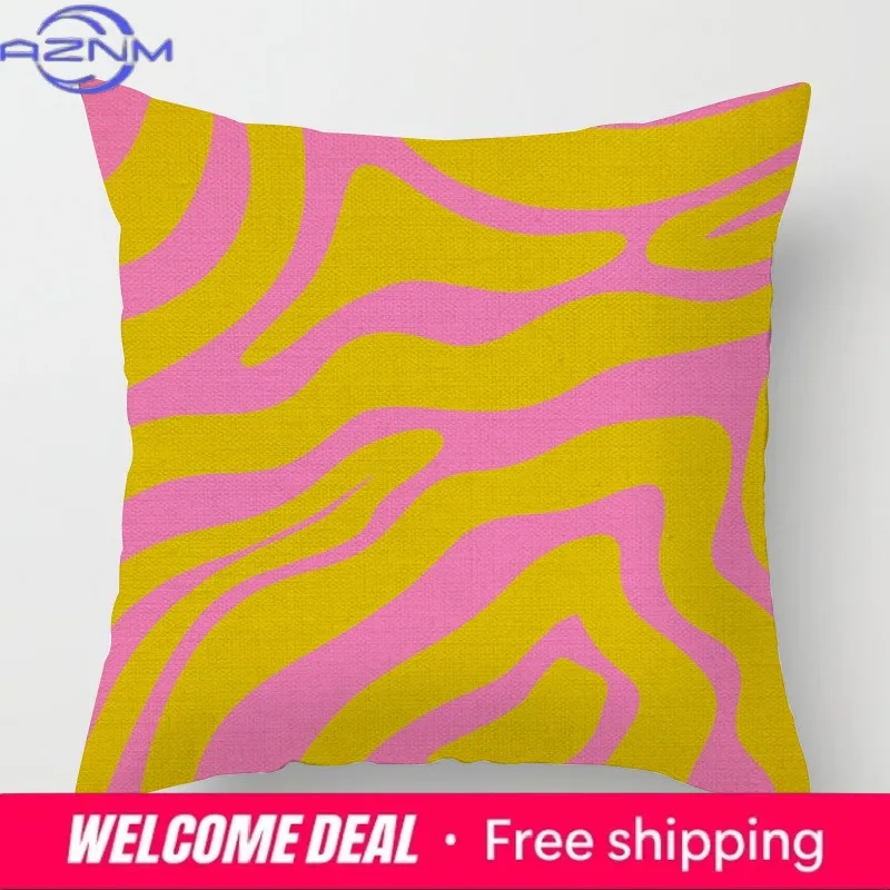 Home Decor Vibrant Geometric & Swirl Pattern Pillow Covers Pattern Cushion Cover Suitable for Sofa Bedroom Car Pillow Cover